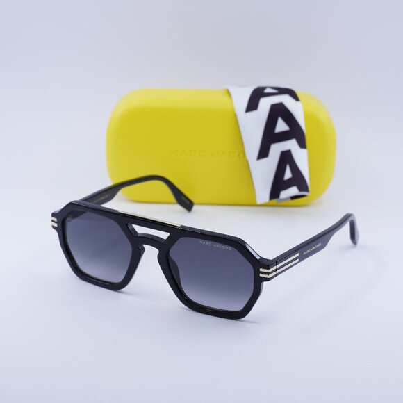 Marc Jacobs MARC 587/S 0807 9O Geometric Sunglasses - Black\Gray Gradient - Picture 1 of 10